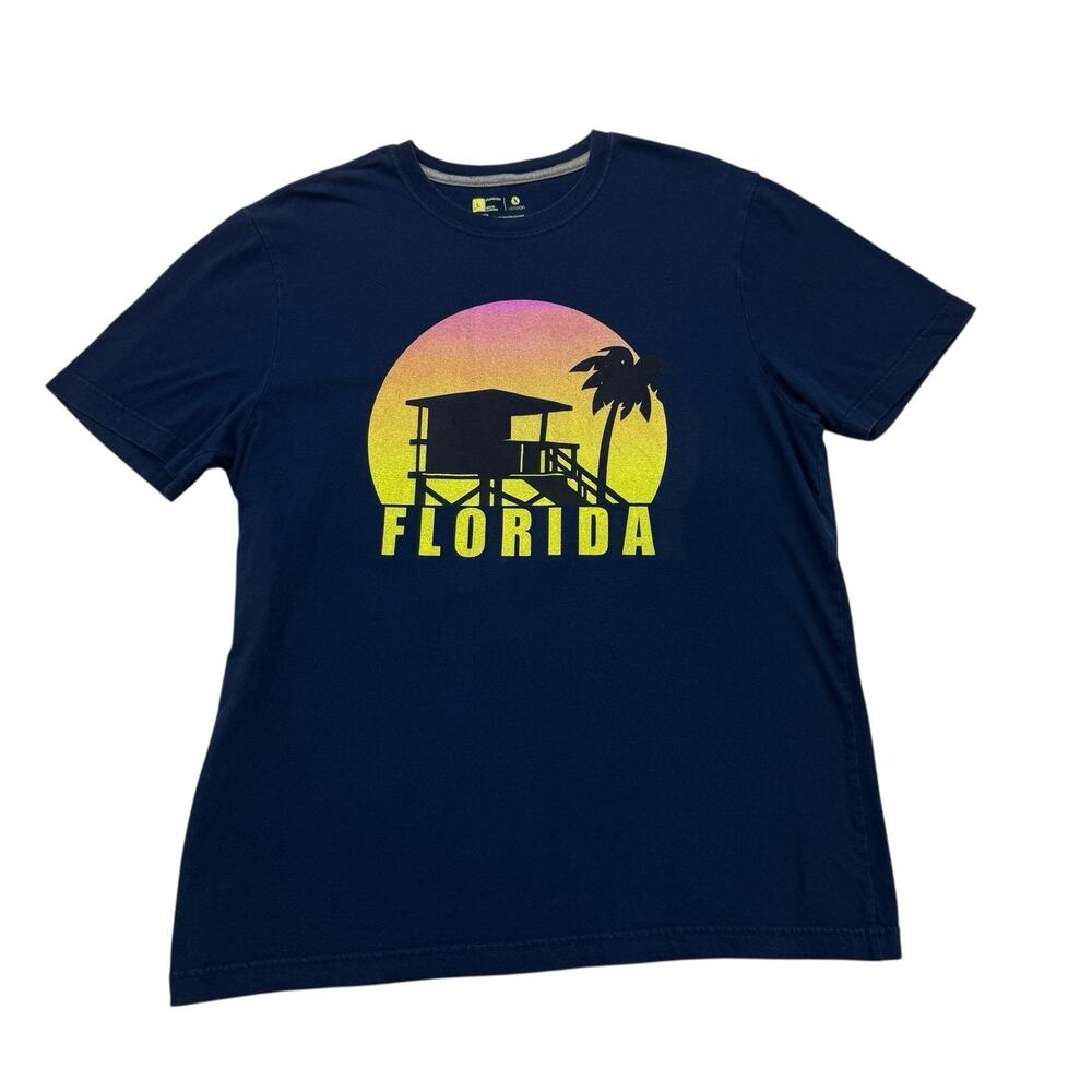 Florida Shirt Mens Large L Blue Xersion Xtreme Tee Short Sleeve Cotton Beach
